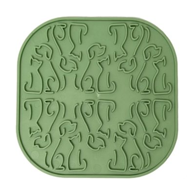 Неплъзгаща подложка за близане за кучета и котки Fiboo Licking Mat Lollipop Green/Pink - забавя храненето, успокоява и отпуска