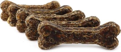 НОВО Дъвчащи кости с мая и малц 12 см – гурме лакомство за кучета от говежда кожа (бр.)