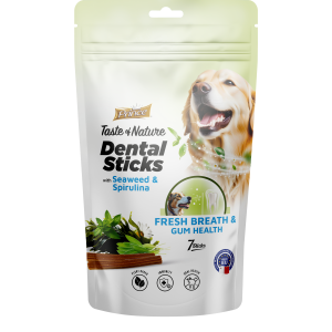 Дентални пръчки с морски водорасли и спирулина за свеж дъх и здрави зъби за кучета /7бр/ PRINCE DENTAL STICK - Fresh Breath with Seaweed