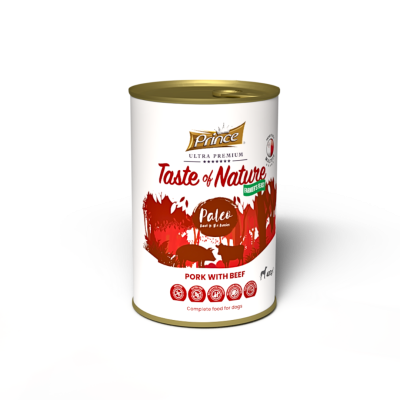 Консерва за кучета със свинско и говеждо TASTE OF NATURE PALEO Pork with beef 400GR