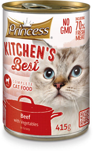 Консерва за котки с телешко и зеленчуци в сос PRINCESS KITCHEN'S BEST 415GR
