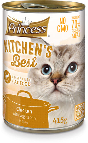 Консерва за котки с пилешко и зеленчуци в сос PRINCESS KITCHEN'S BEST 415GR
