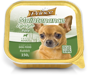 Пастет за кучета със заешко PRINCE PÂTÉ' Rabbit SMALL ADULT 150GR