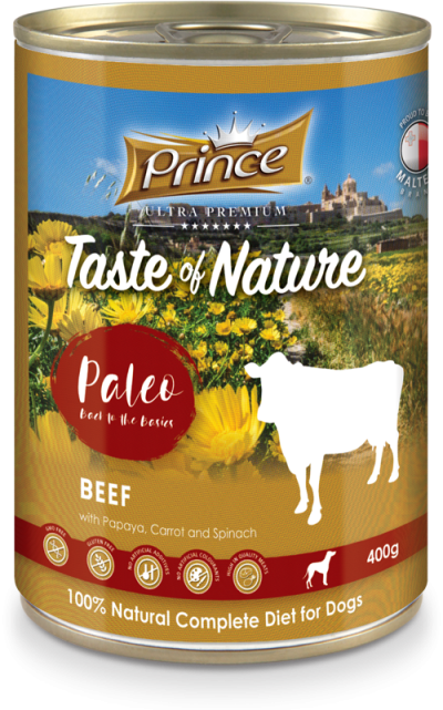 Консерва за кучета с телешко, папая, морков и спанак TON PALEO BEEF PAPYA 400gr