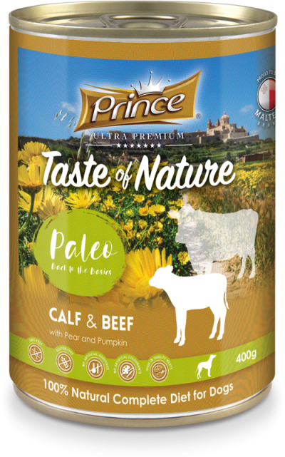 Консерва за кучета с телешко и говеждо месо, круша и тиква TON PALEO CALF BEEF PEAR 400gr