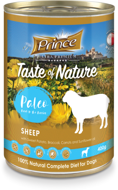 Консерва за кучета с овче месо със сладки картофи, броколи, моркови TON PALEO SHEEP POT 400gr