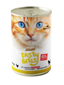 Princess Tasty Bites мокра храна за малки котенца с парченца пилешко месо.
