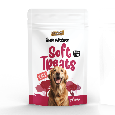 Лакомства за кучета с прясна сьомга PRINCE SOFT TREATS - Fresh Salmon 100GR