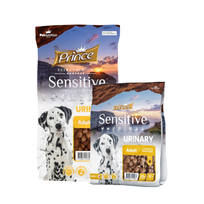 Гранули за чувствителни кучета с уринарни проблеми PRINCE SENSITIVE URINARY 4KG - за средни и едри породи