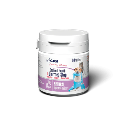 Хранителна добавка при диария и стомашен дискомфорт за котки и кучета GIGI VET Stomach Support and Diarrhea Stop