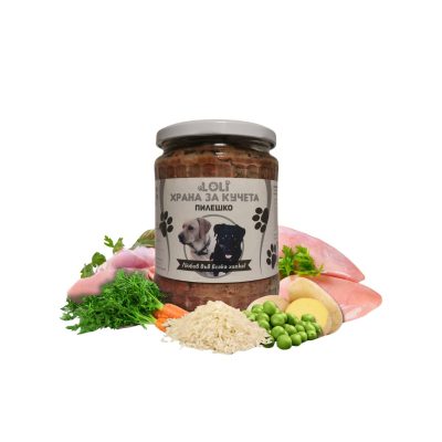 Домашна храна за кучета с Пилешко – LOLI буркан 500 г
