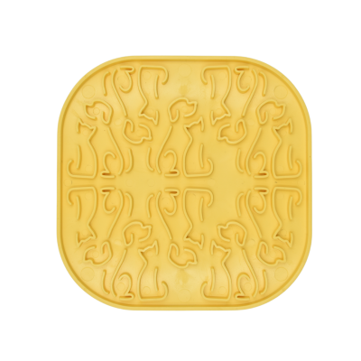 Лепкава подложка за близане за кучета и котки Fiboo Licking Mat Lollipop Sticky Yellow/Blue – за успокояване по време на груминг процедури